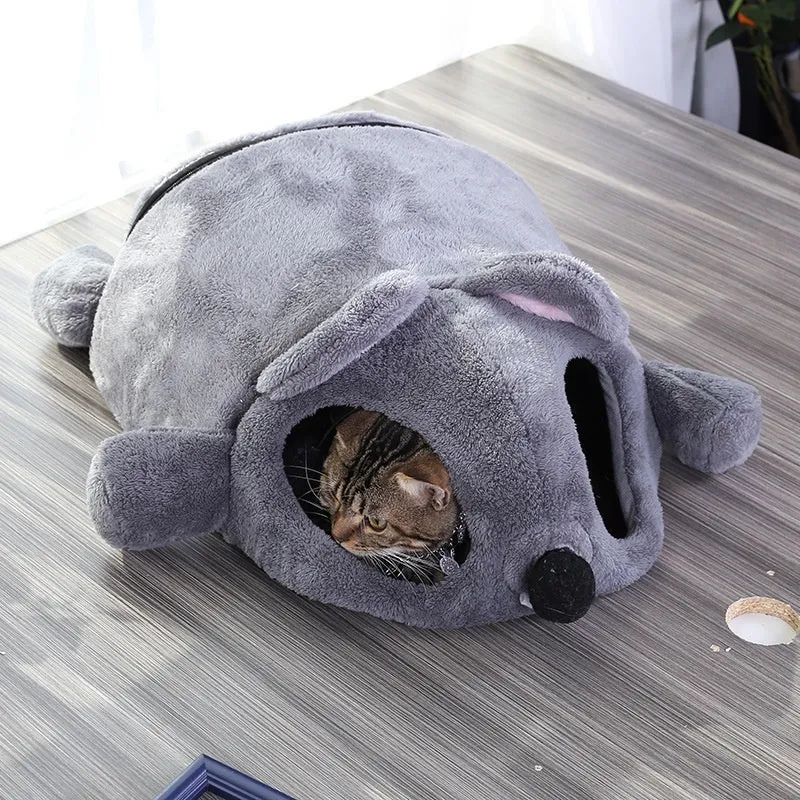 Pet Windproof Warm Cartoon Cat House Pet Cat Kennel Mouse Pet Nest