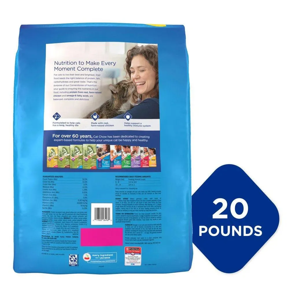 Purina  Complete Dry Cat Food, 20 Lb Bag