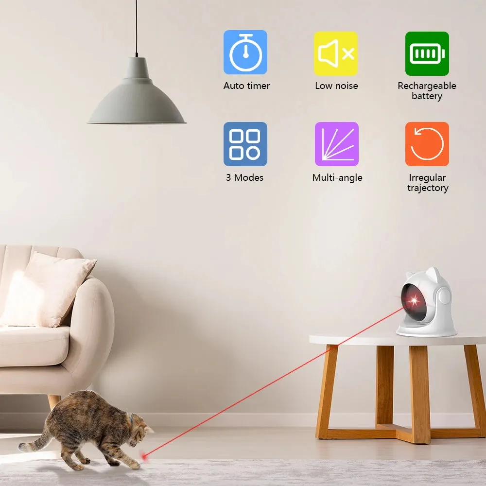 Rechargeable Automatic Cat Laser Toy with Adjustable Speeds and Angles