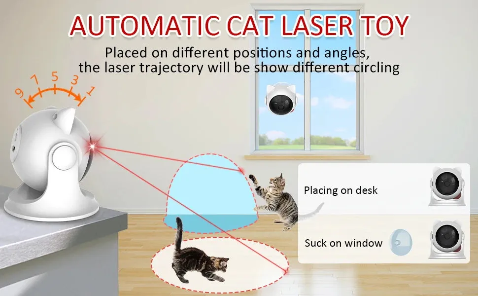 Rechargeable Automatic Cat Laser Toy with Adjustable Speeds and Angles