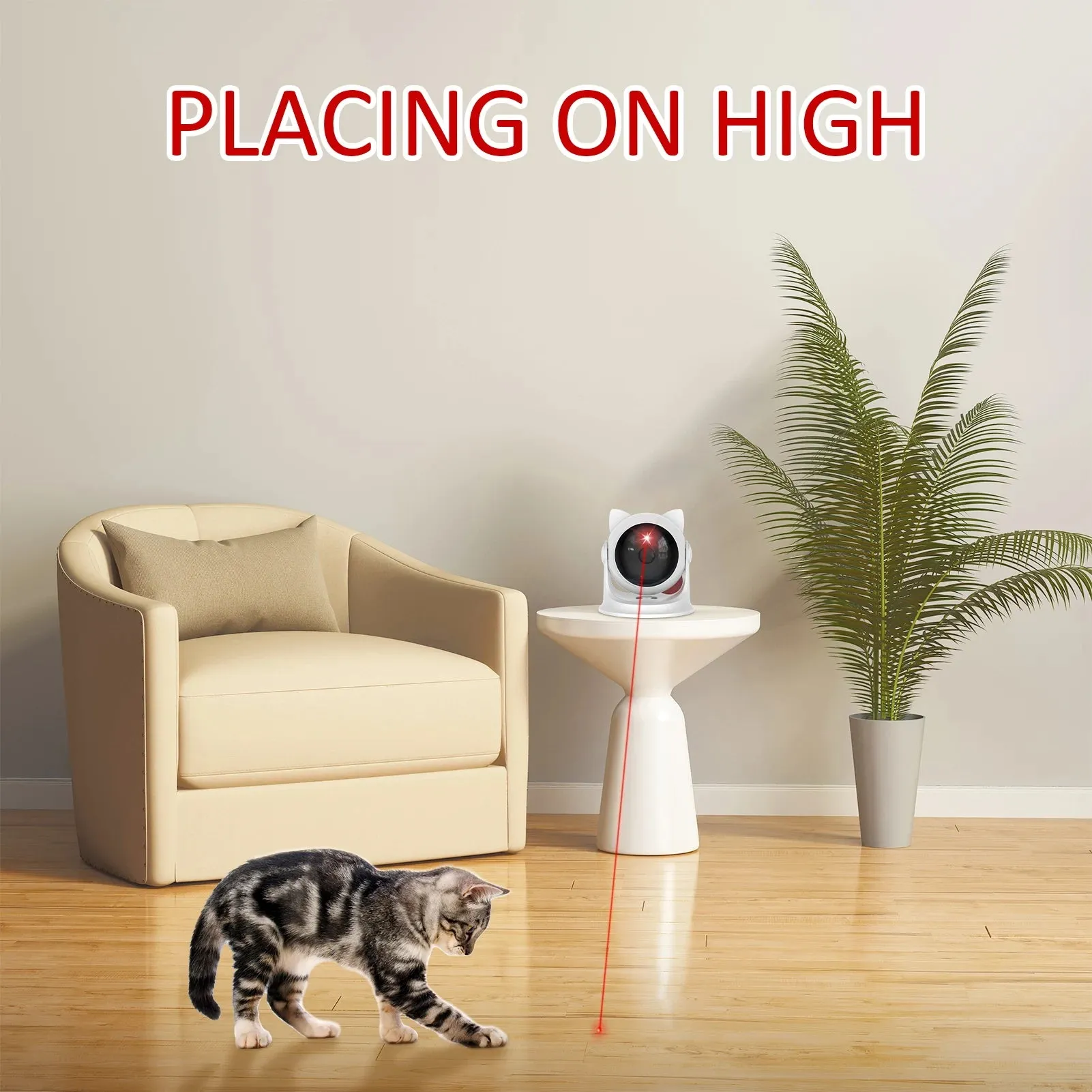 Rechargeable Automatic Cat Laser Toy with Adjustable Speeds and Angles