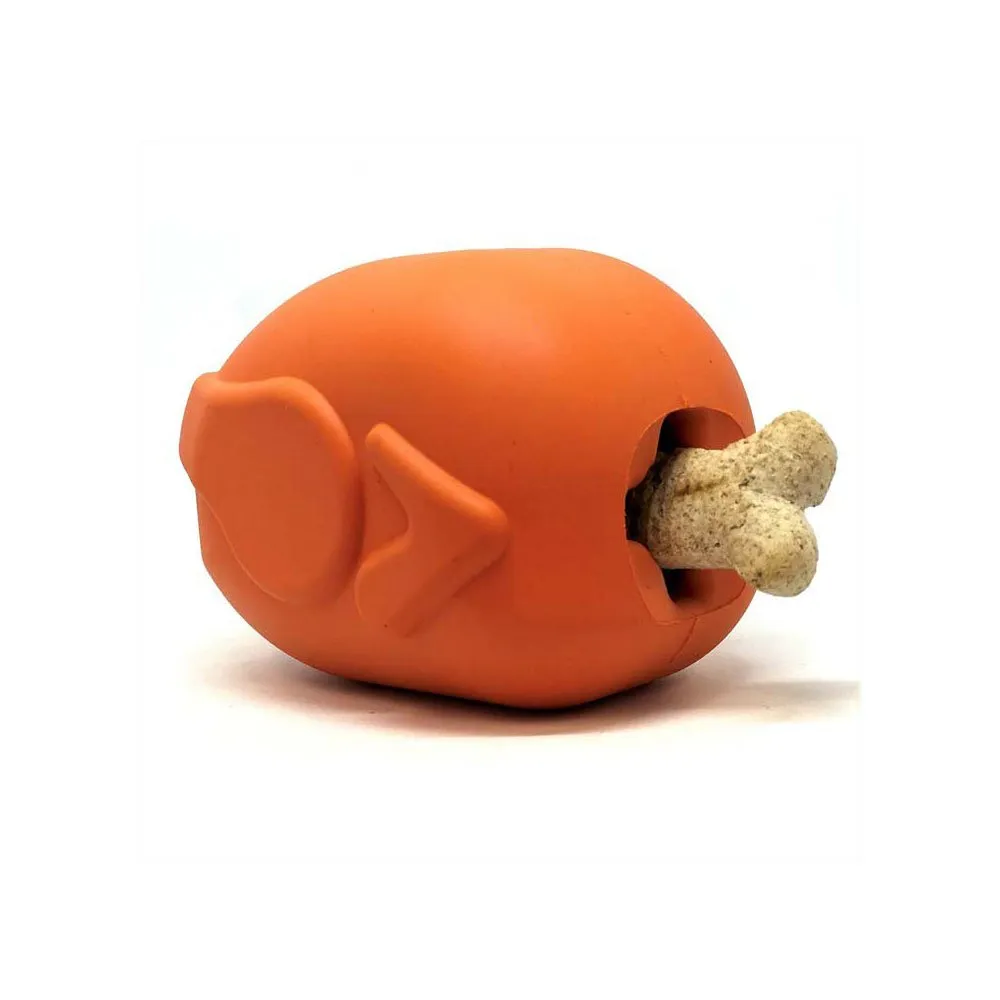 Sodapup Roasted Turkey Rubber Treat Dispenser - Large Orange