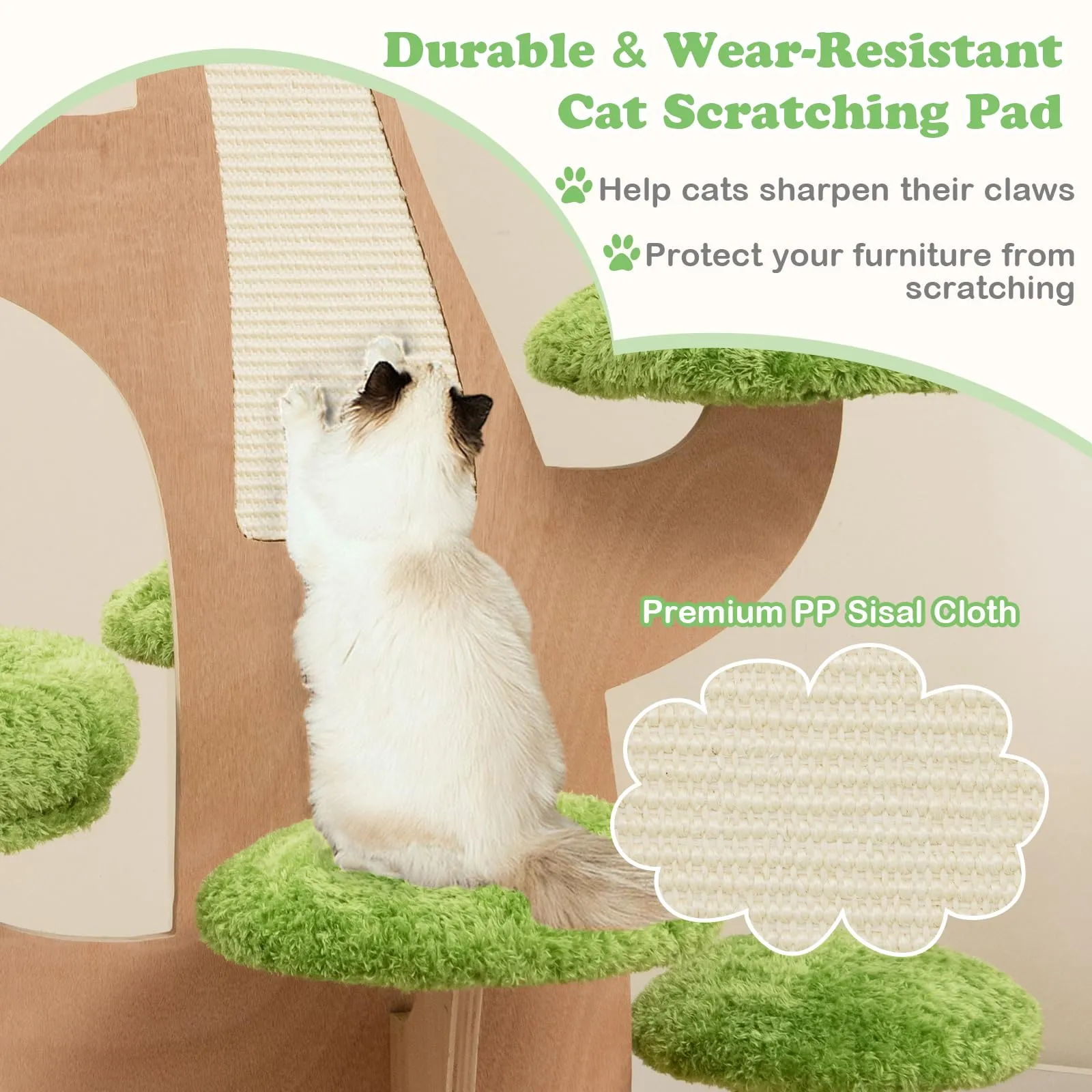 Tall Cat Tree for Indoor Cats, 50"