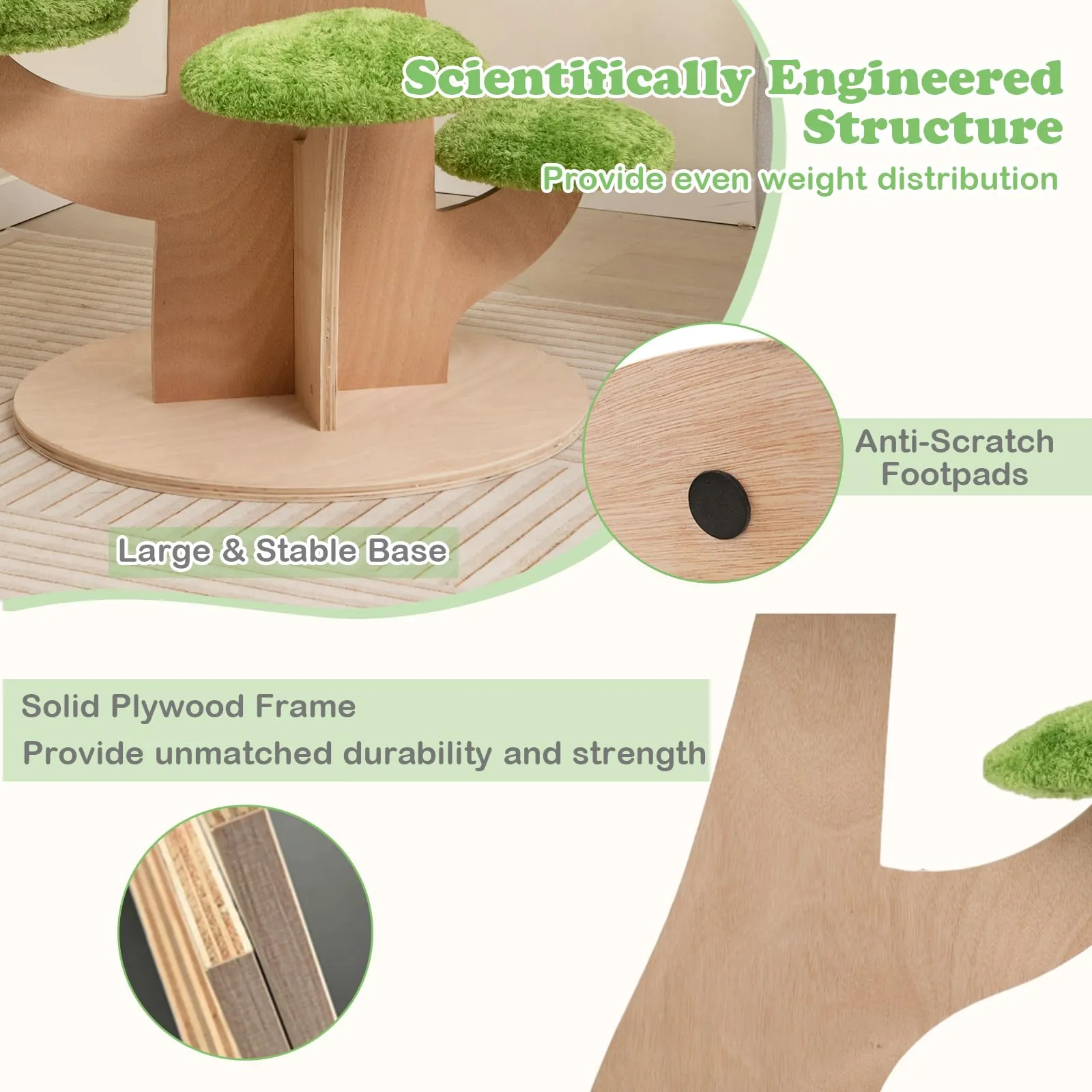 Tall Cat Tree for Indoor Cats, 50"
