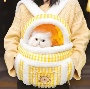 Thick and warm cat bag for autumn and winter, cat clutch bag for outings and dog backpack