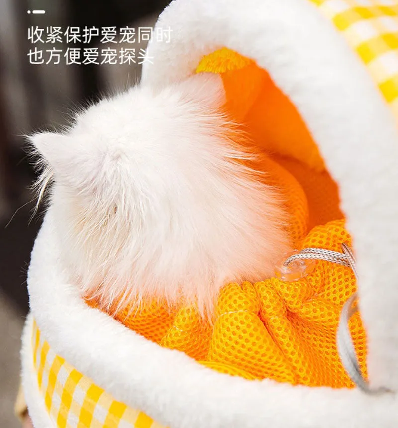 Thick and warm cat bag for autumn and winter, cat clutch bag for outings and dog backpack