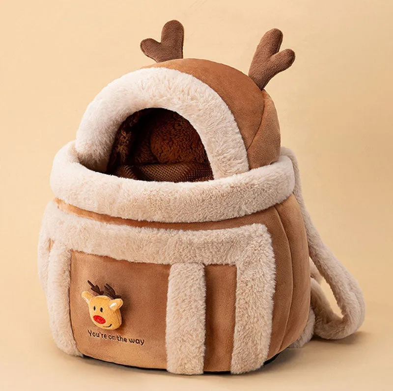 Thick and warm cat bag for autumn and winter, cat clutch bag for outings and dog backpack