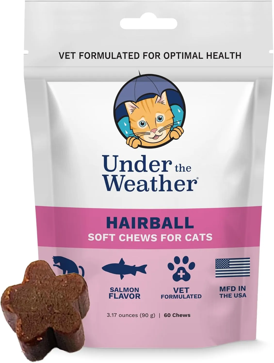 Under the Weather Hairball Soft Chews for Cats, 60 count