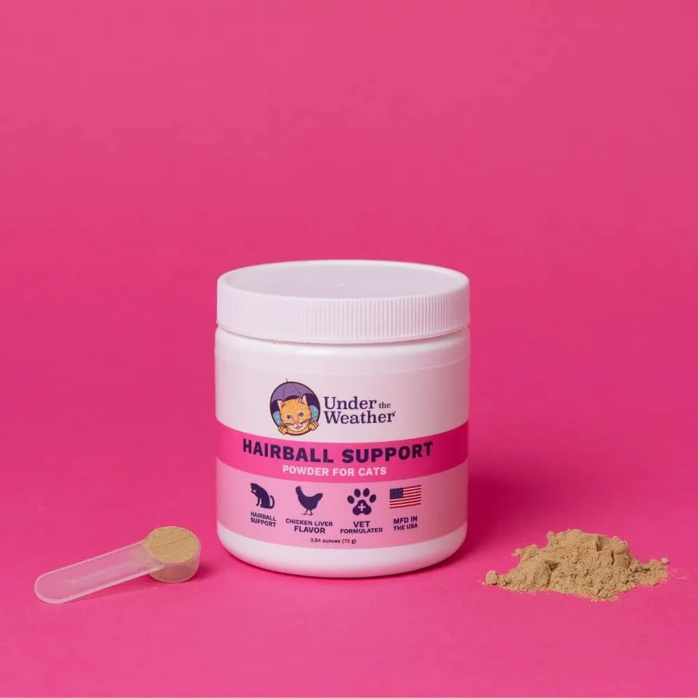 Under the Weather Hairball Support Powder for Cats, 2.54-oz