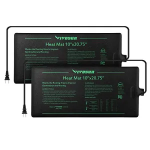 VIVOSUN 2 Pack Durable Waterproof Seedling Heat Mat Warm Hydroponic Heating Pad 10 x 20.75 Inch