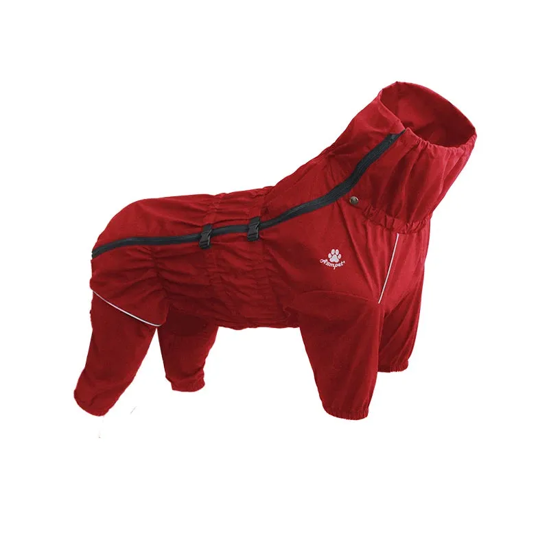 Waterproof Outdoor Warm Jacket Clothes Jumpsuit Reflective Raincoat For Medium Large Dogs