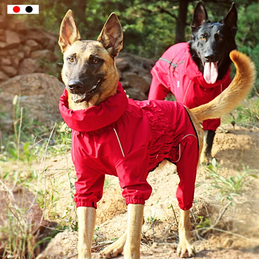 Waterproof Outdoor Warm Jacket Clothes Jumpsuit Reflective Raincoat For Medium Large Dogs