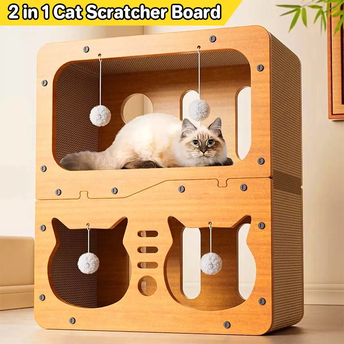 Wear-resistant Cat Scratch Board House Four Seasons Cat Climbing Tower Toy Nest